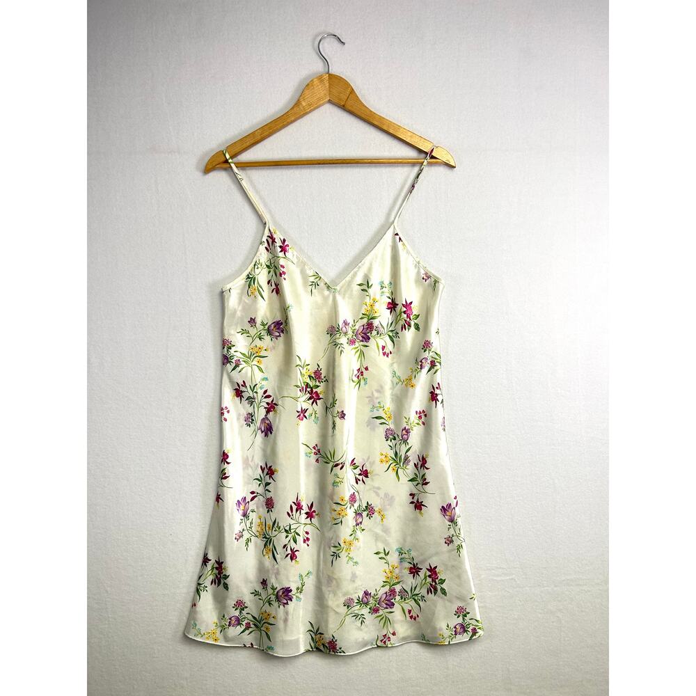 Garden Girl Feminine Romantic Maidenform Lingerie Floral Nighty‎ Slip - size M
